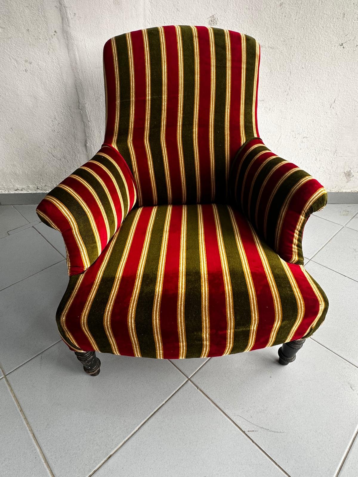 Fauteuil basse rouge vert