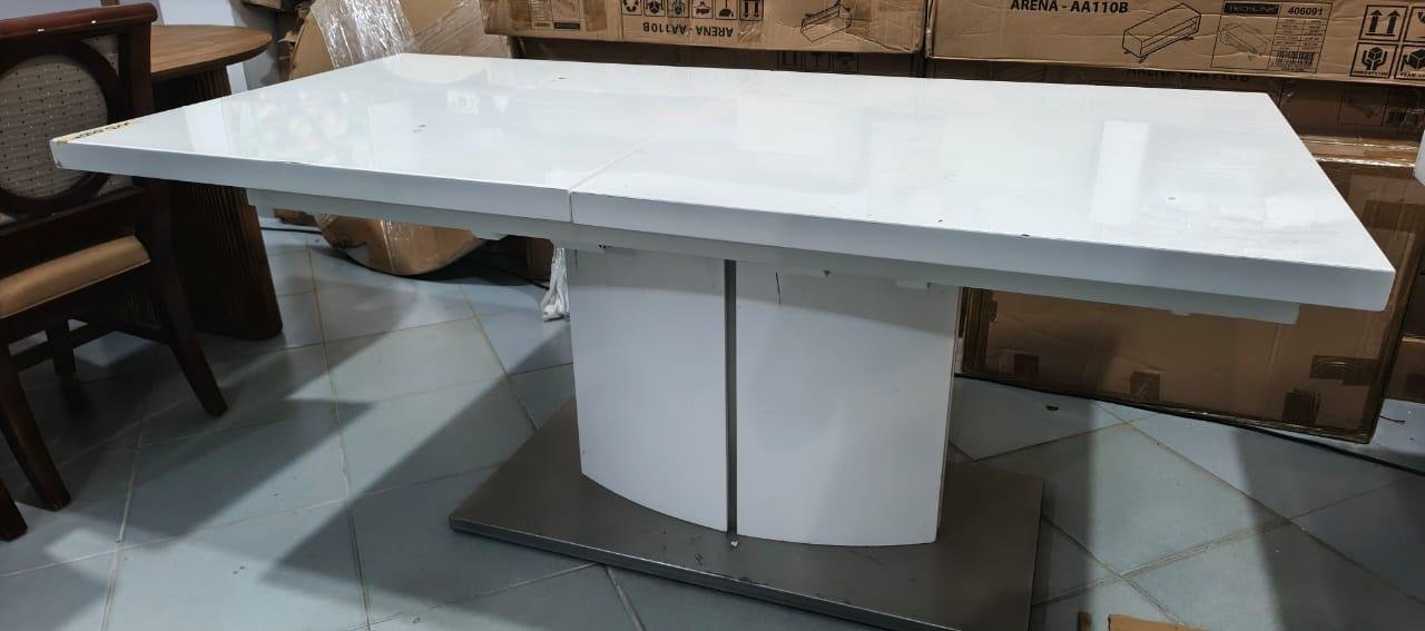 Grande table à manger Blanc Bas demi-cercle